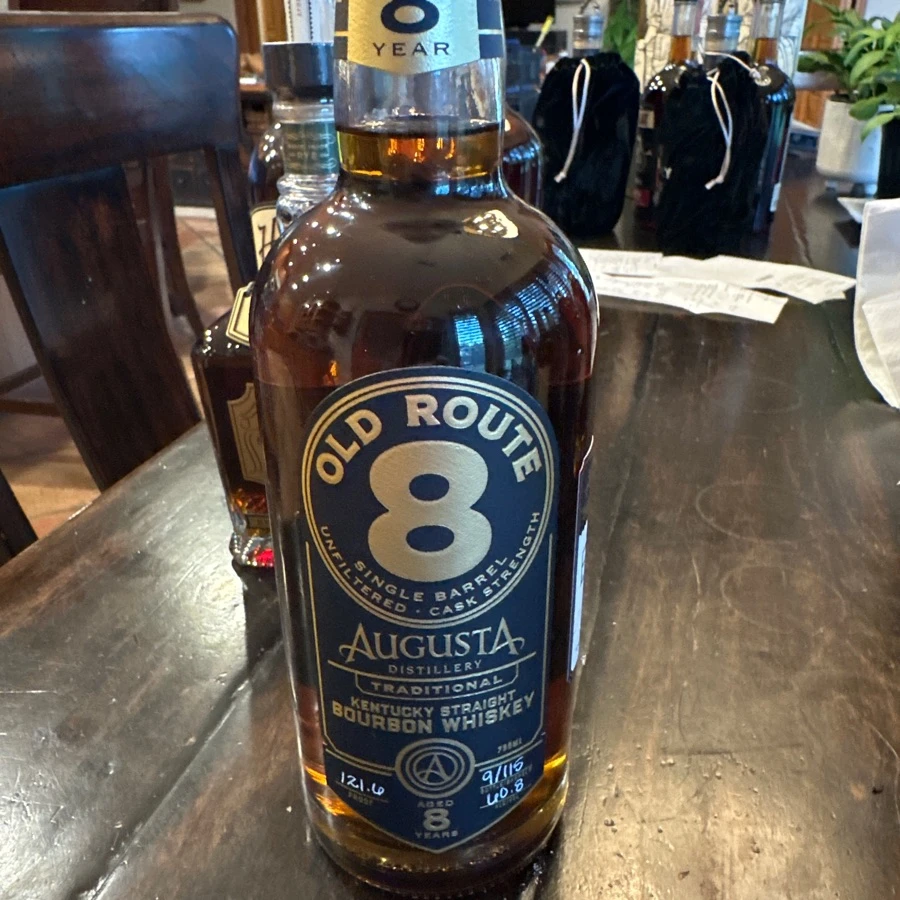Augusta Old Route 8 Single Barrel Cask Strength Kentucky Straight Bourbon Whiskey (barrel #115)