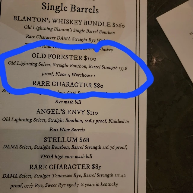 Old Forester Old Lightening Select Barrel Strength