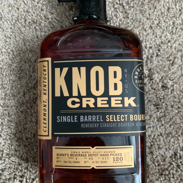 Knob Creek Single Barrel Select (Binny's Handpick) E-6-17 15 Year Old