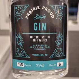 Copper Cork Distillery Prairie Proud Simply Gin