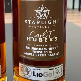 Starlight Distillery Carl T. Huber's, Single Barrel, Bourbon Whiskey Finished In Maple Syrup Barrels, Selected by LiqGo!, Barrel #: 24-8075-1