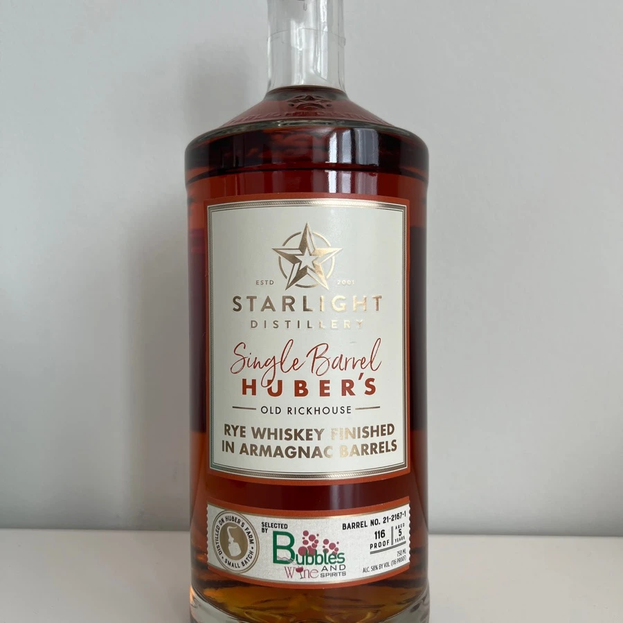 Starlight Single Barrel Huber's Old Rickhouse Rye Finished in Armagnac Barrels