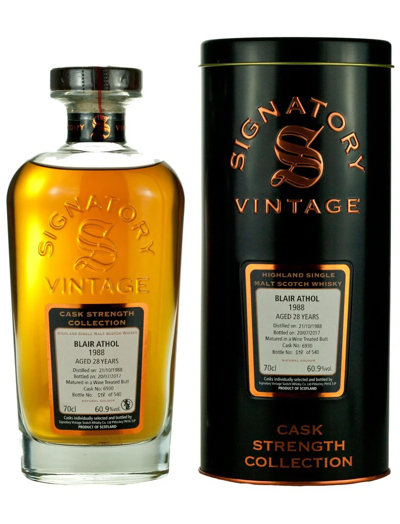 Blair Athol 1988 28 Year Cask #6930 Cask Strength Collection (Signatory)
