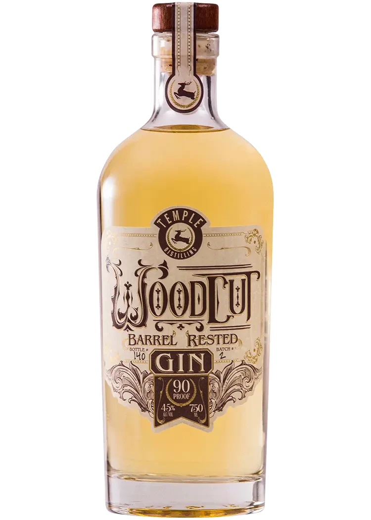 Temple Distilling Woodcut Barrel Rested Gin