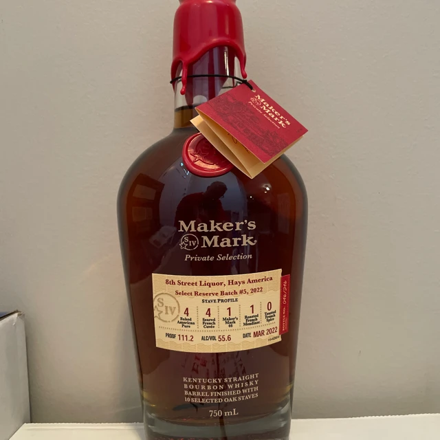 Maker's Mark Private Selection (8th Street Liquor, Hays America, Select Reserve Batch 5, 2022, Mar 2022)