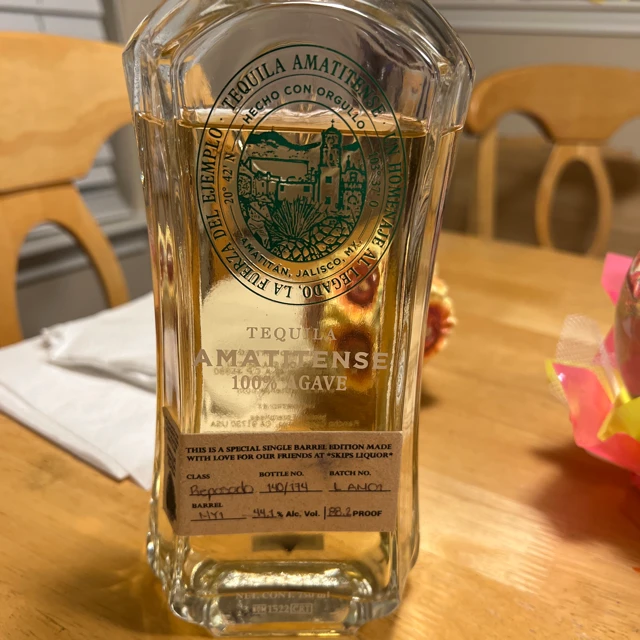 Tequila Amatitense 100% Agave Reposado Single Barrel (Skip's Liquor Barrel MY1)