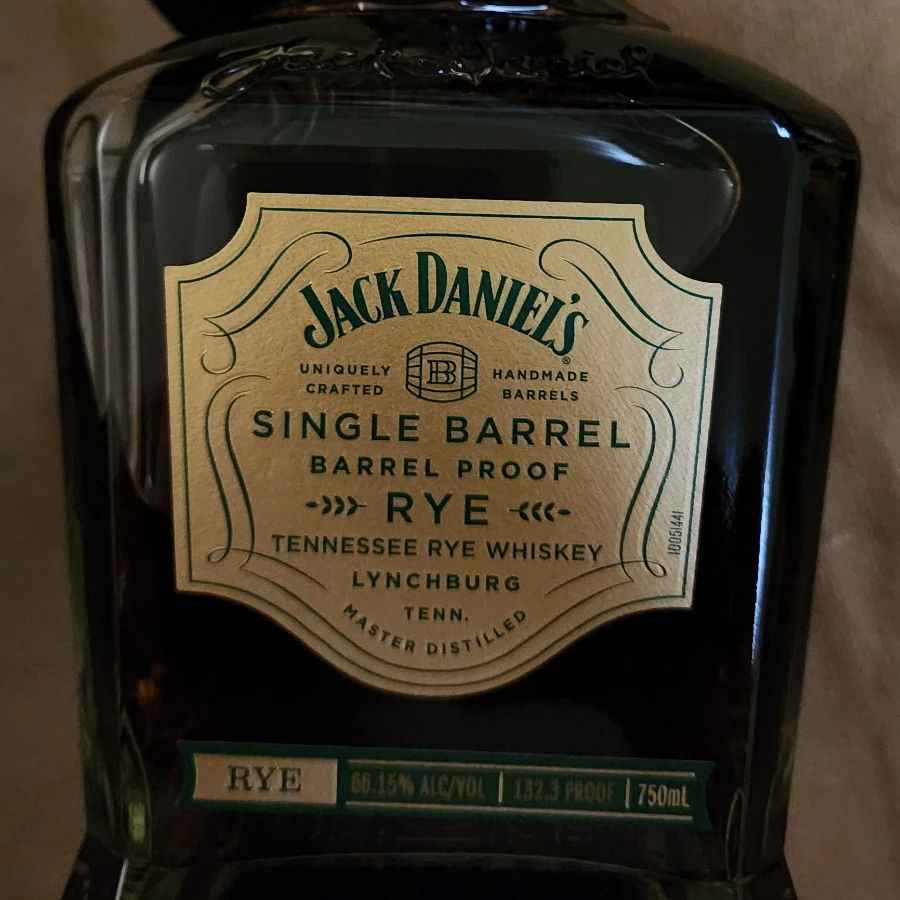 Jack Daniel's Single Barrel  Barrel Proof Rye, Justin's House Of Bourbon  RB 101 Barrel House:2-18,Barrel No:23-23619, Bottling Date: 2/14/24