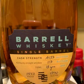 Barrell Whiskey Single Barrel A137