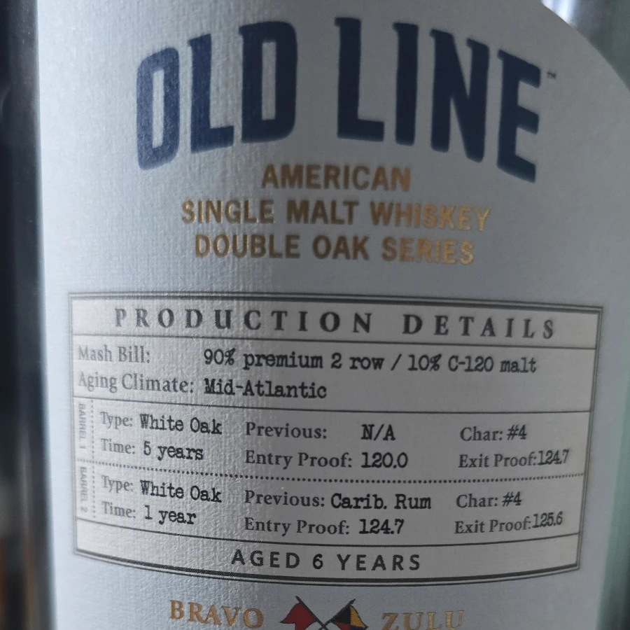 Old Line American Single Malt (Double cask series, Caribbean rum, Roc Elite 17-1524)