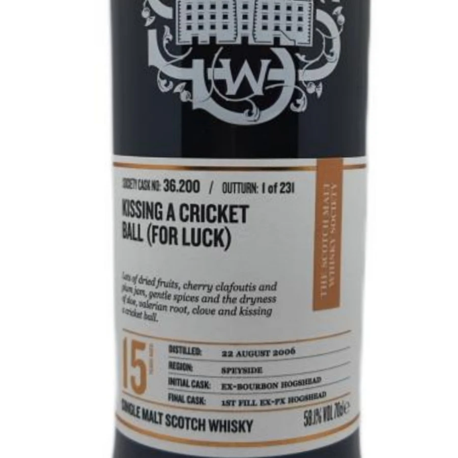 SMWS 36.200 Kissing a cricket ball (for luck)