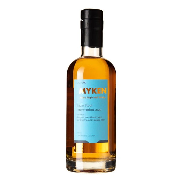 Myken Arctic Single Malt Whisky Bådin Stout Intervention Cask Strenght 2020