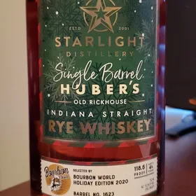 Starlight Single Barrel Old Rickhouse Rye (Bourbon World Holiday Edition 2020)