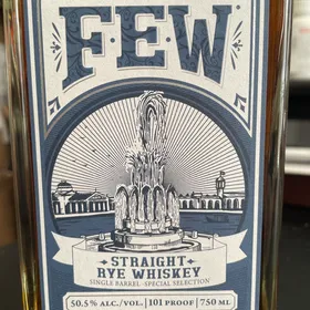 FEW single barrel straight rye whiskey (Binny's pick)