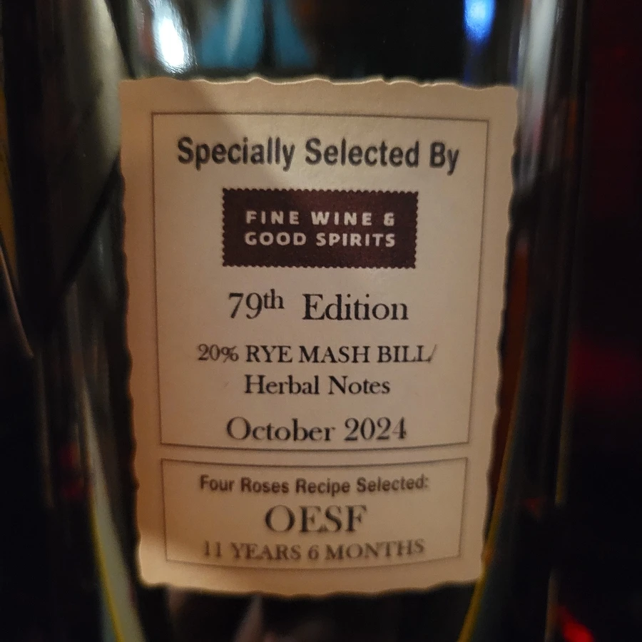 Four Roses Single Barrel Barrel Strength 79th Edition FWGS OESF NS 85-1F