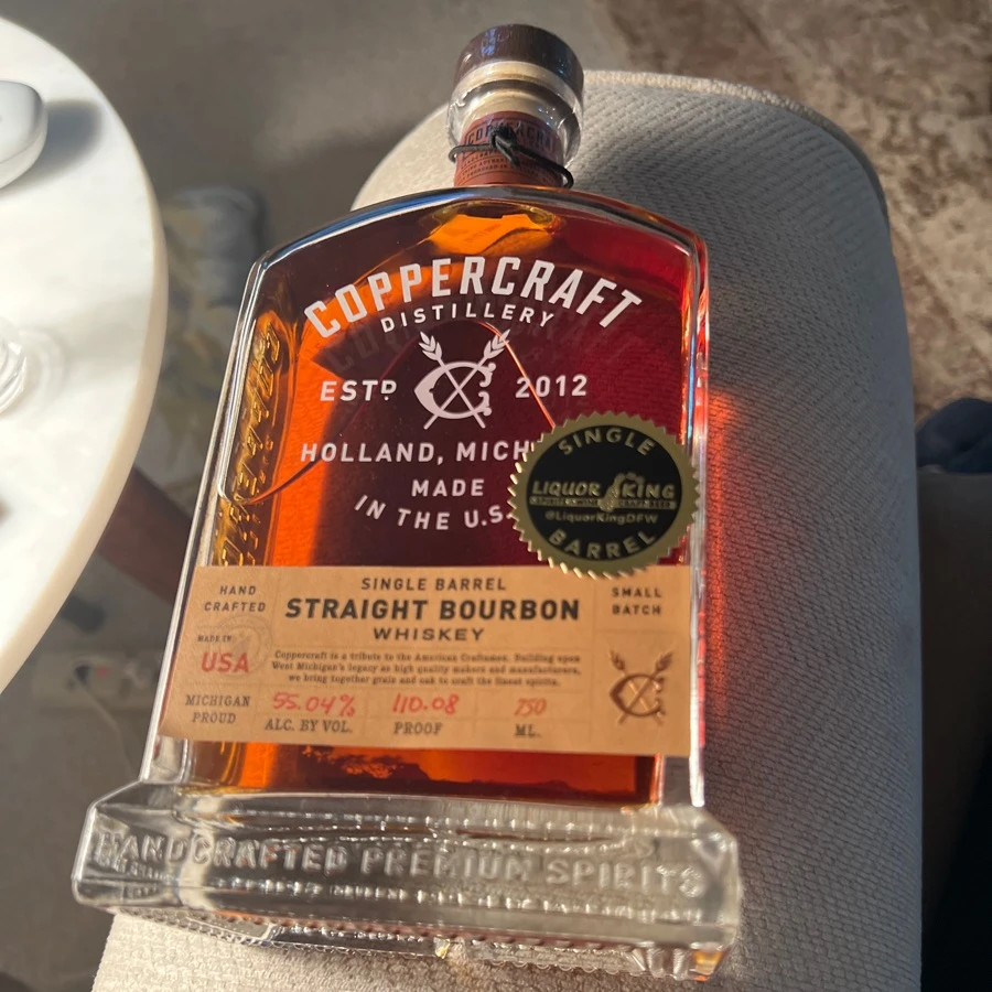 Copperctaft Single Barrel Straight Bourbon Whiskey Liqour King DFW