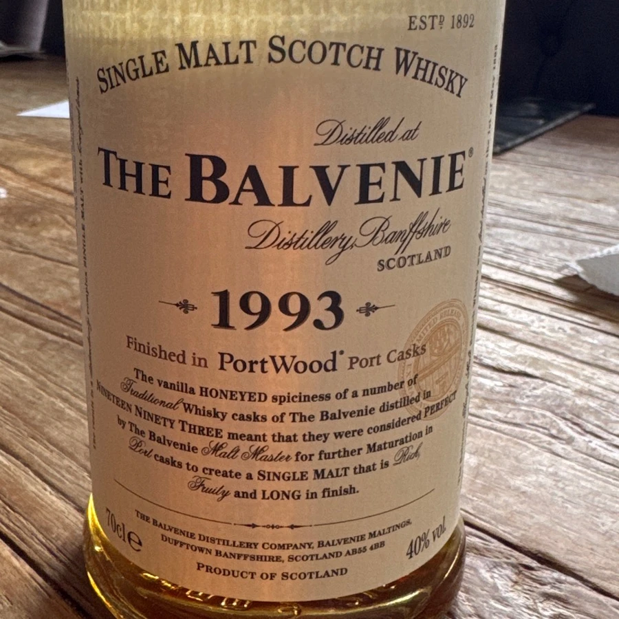 The Balvenie Single Malt 1993 Finished in Portwood Port Casks