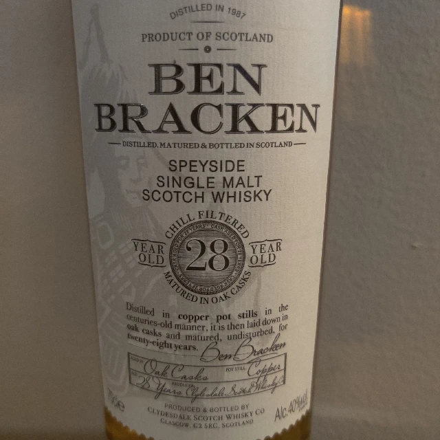 Ben Bracken 28 Year Speyside Single Malt (40%)