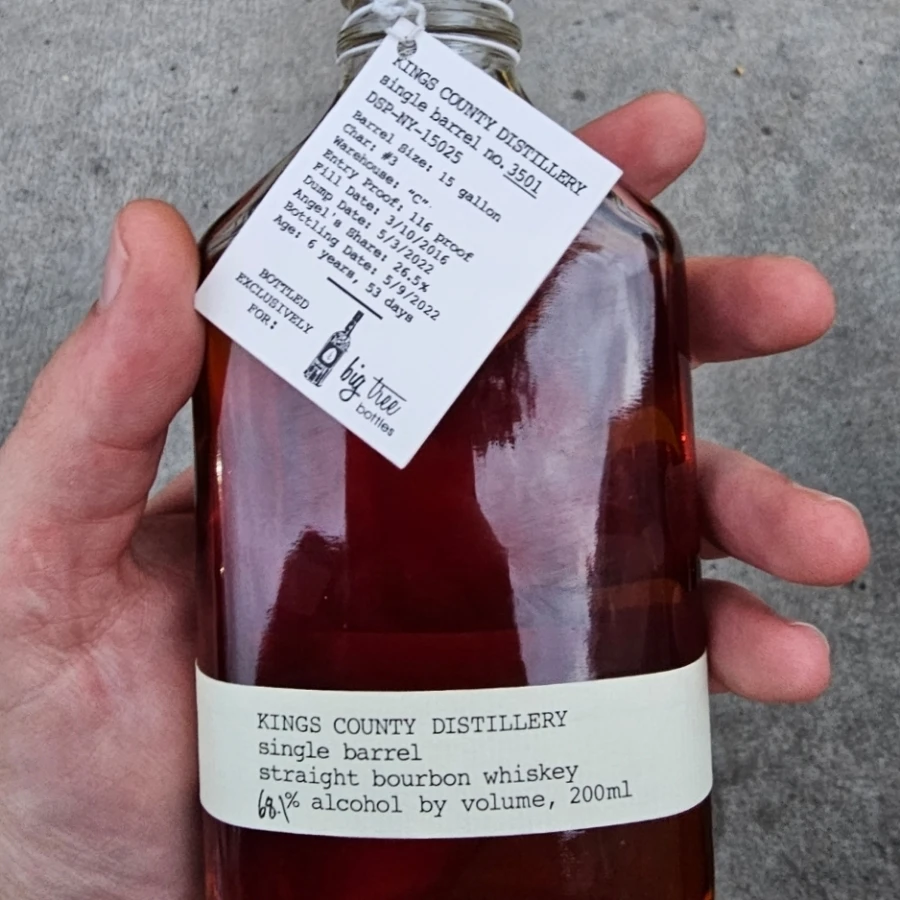 Kings County Distillery Single Barrel Straight Bourbon Whiskey (Barrel No. 3501)