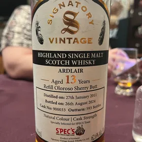Ardlair 2011 13 Years (Signatory Vintage- Spec's pick)