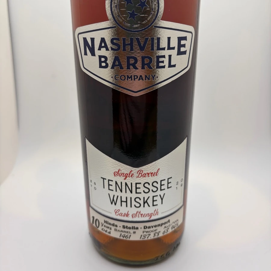 Nashville Barrel Company Single Barrrel Tennessee Whiskey Cask Strength - Barrel # 1461