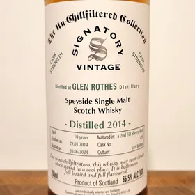 Glen Rothes 2014 10 Year Cask Strength The Un-Chillfiltered Collection (Signatory Vintage)