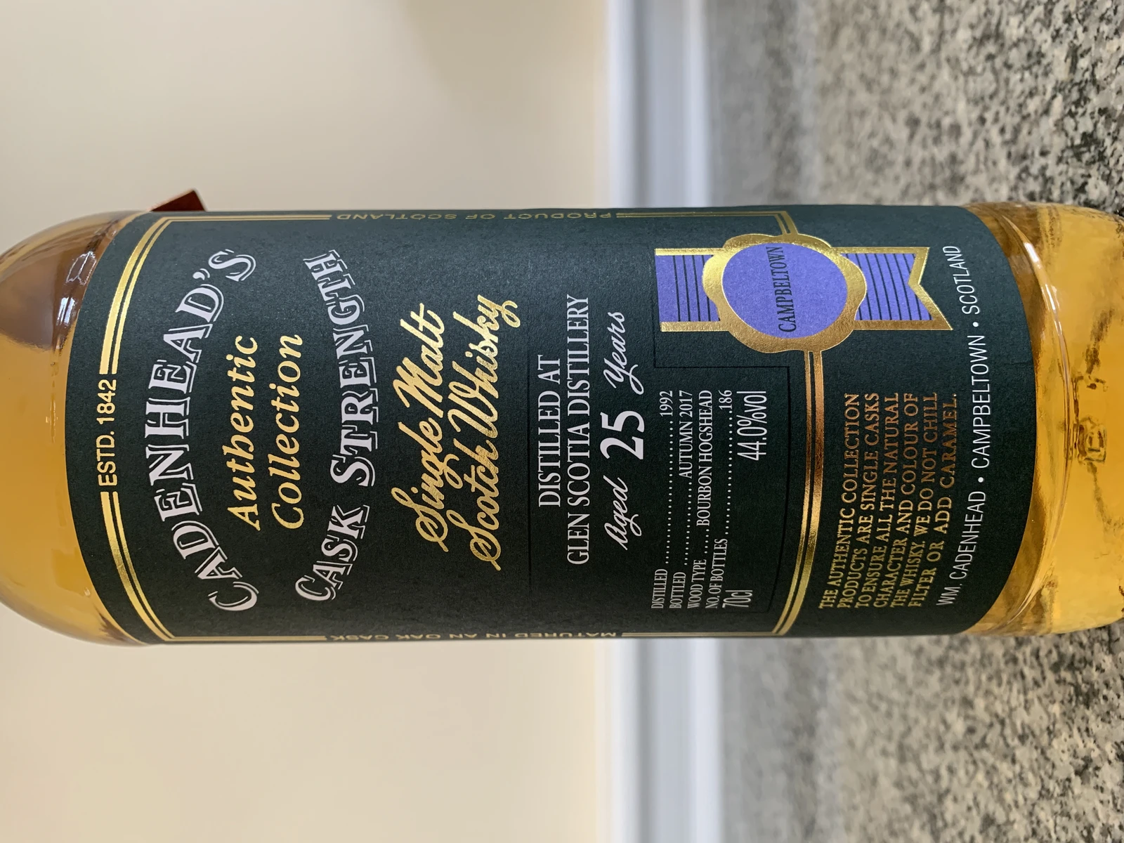 Glen Scotia 1992 25 Year Authentic Collection (Cadenhead's)