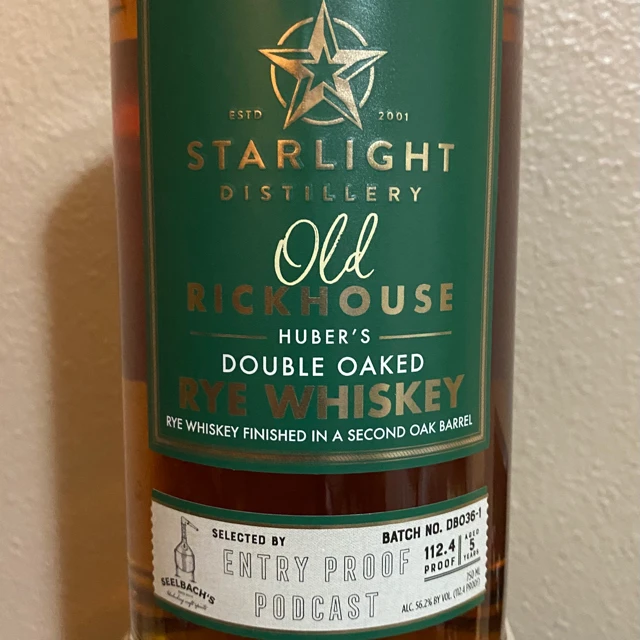 Starlight Old Rickhouse Huber's Double Oaked Rye