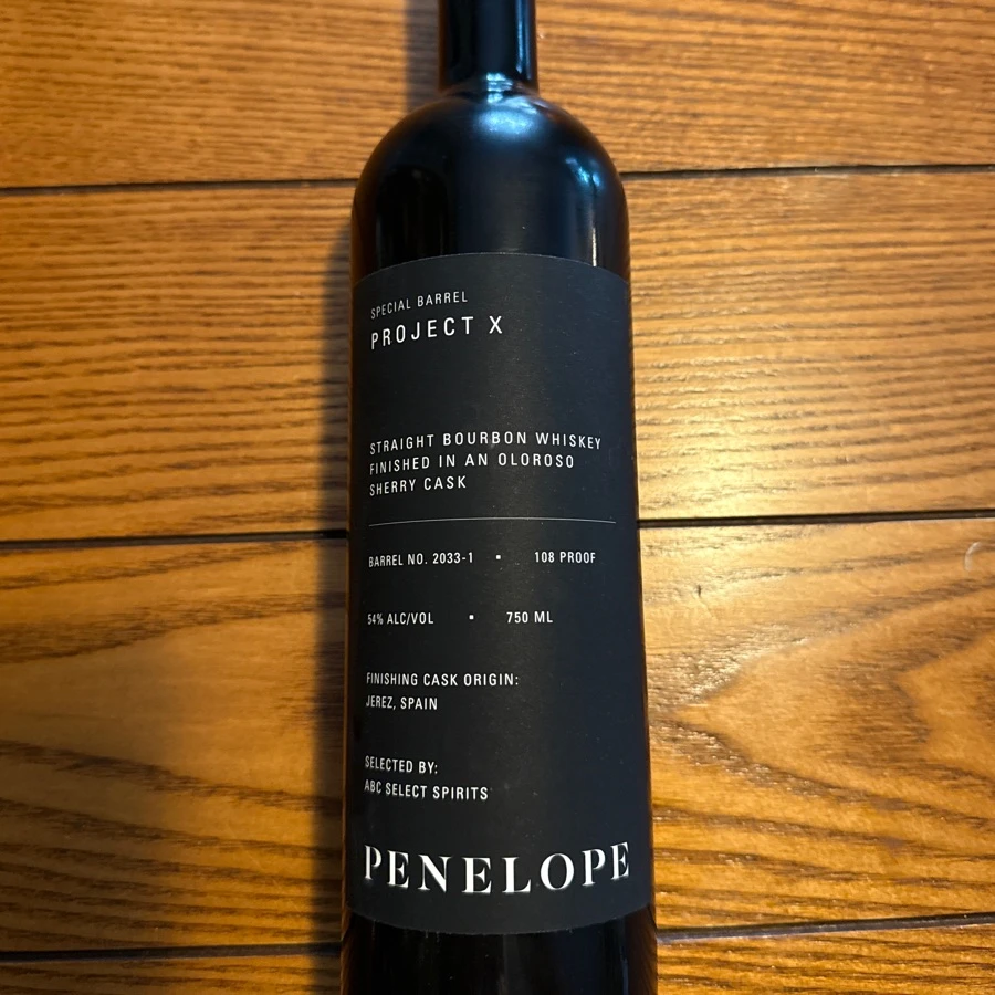 Penelope Project X (Special Barrel) Straight Bourbon Whisky Finished in an Oloroso Sherry Cask