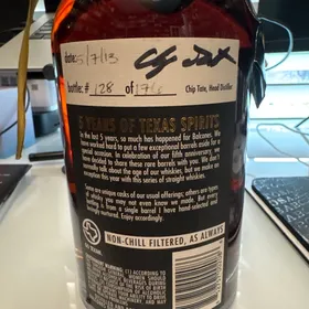 Balcones V Anniversary single barrel, Texas rate bourbon whisky - 5/7/13 - 128 of 176 - Chip Tate