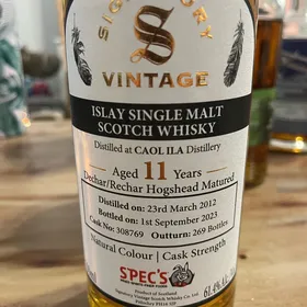 Caol Ila 2012 11 Years Cask 308769 (Signatory Vintage - Spec's)