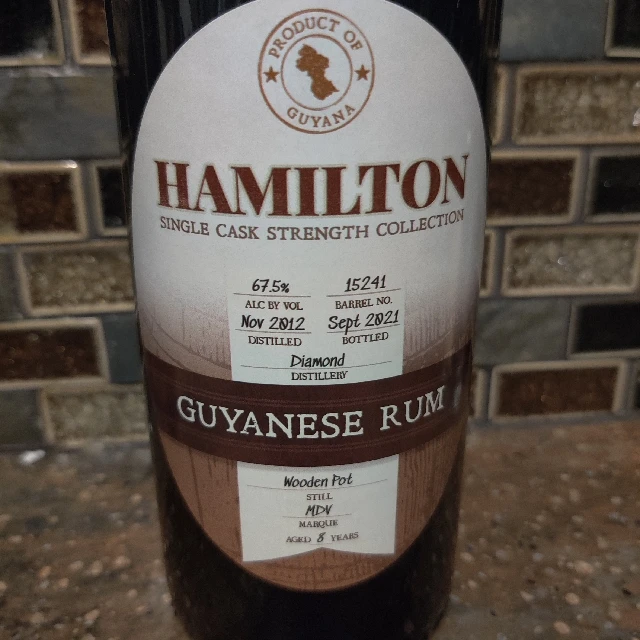 Diamond 8 Year Wooden Pot Still (Hamilton Single Cask Cask Strength Collection) (Marque MDE) (Barrel No. 15241)