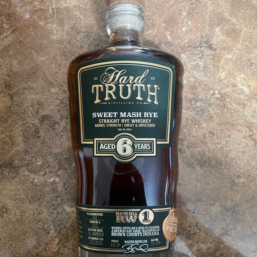 Hard Truth Sweet Mash Rye Straight Rye Whsikey - Barrel Strength - Aged 6 Years