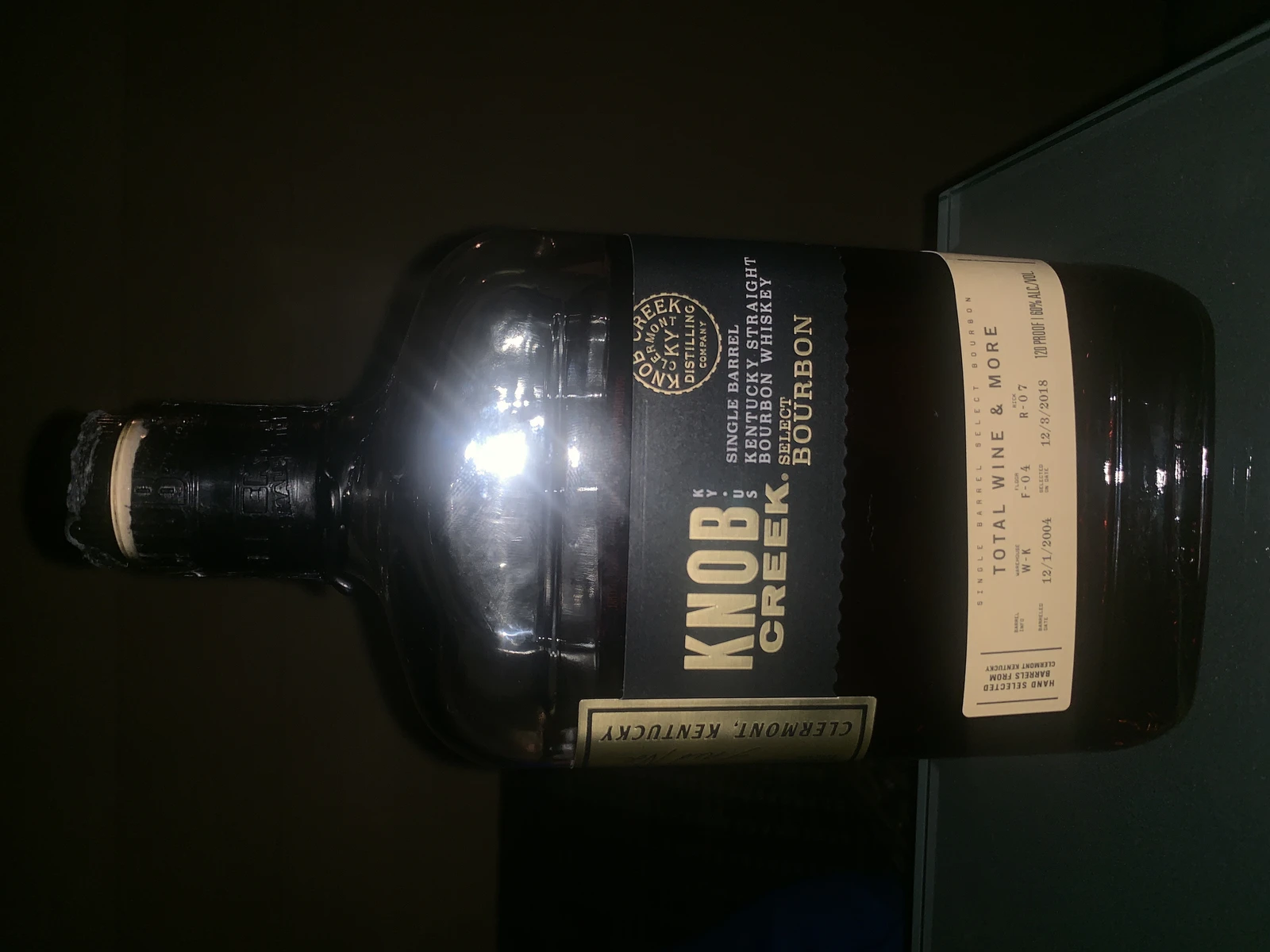 Knob Creek Single Barrel Select Bourbon W-K F-04 R-07 (Total Wine & More)