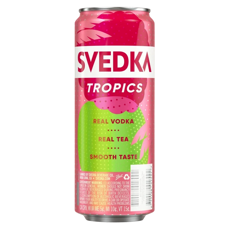 SVEDKA Tropics Raspberry Kiwi Vodka Tea Spritz Single 12oz Can 5.0% ABV