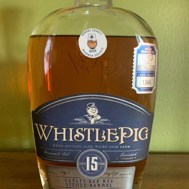 WhistlePig Estate Oak Rye Single Barrel (Cypress Craft Beer & Liquor store pick)