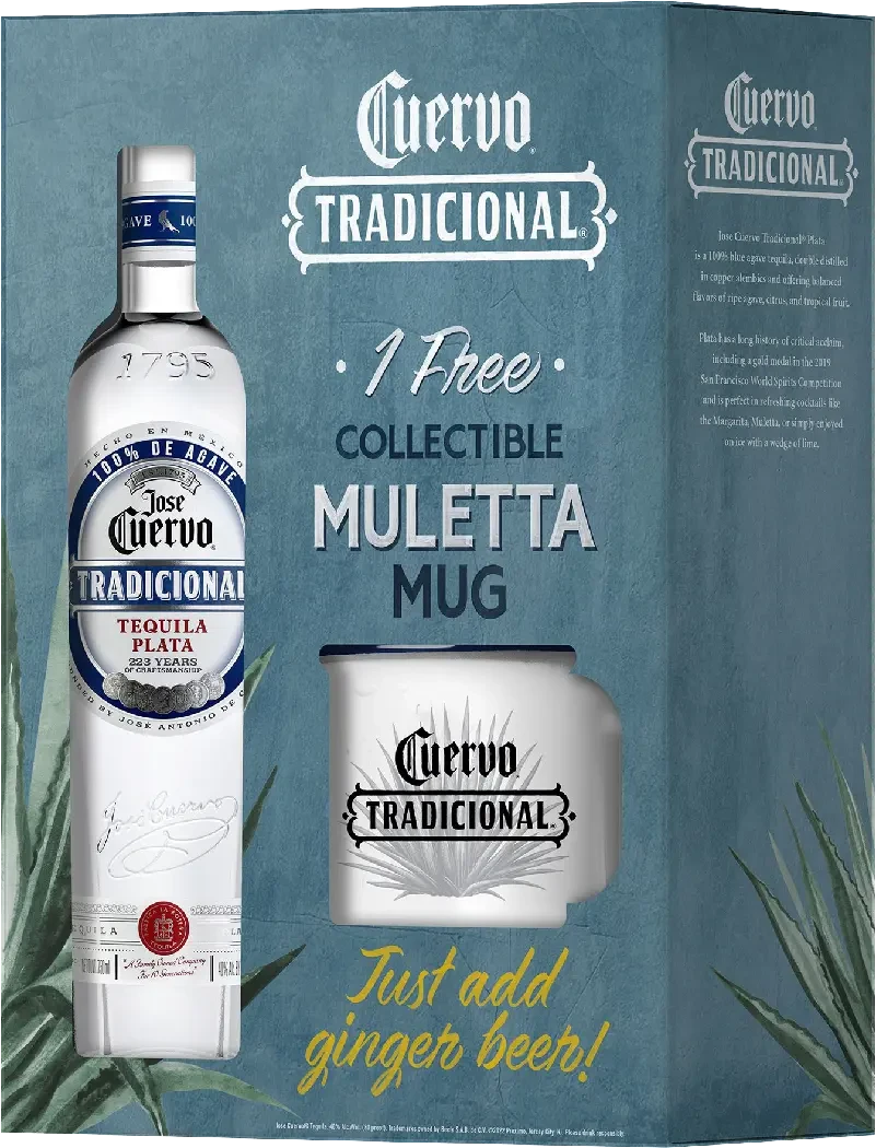 Jose Cuervo Tradicional Silver W Glasses