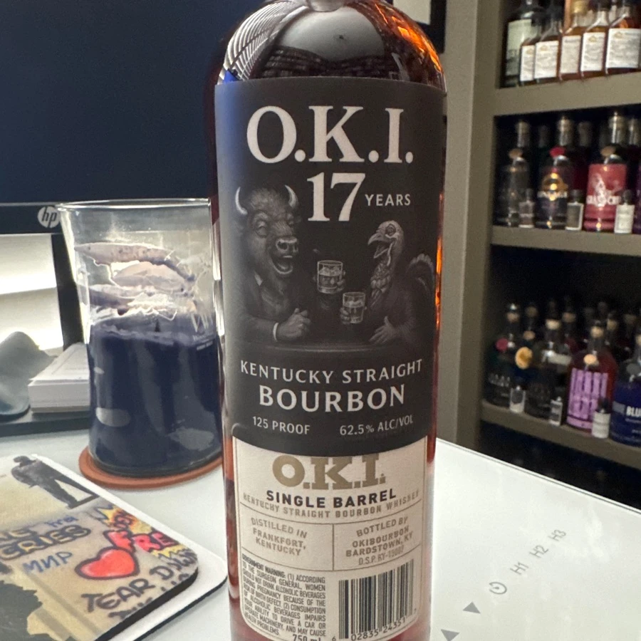 OKI 17 year single barrel, Kentucky straight bourbon whiskey bottle 33 of 109