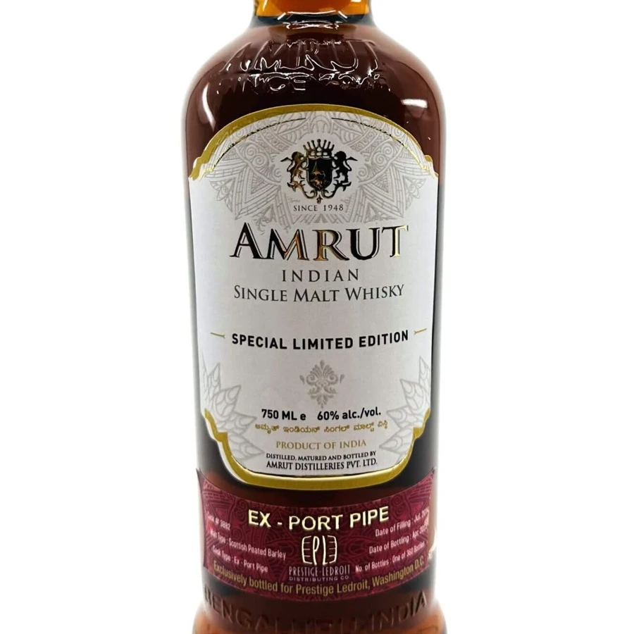 Amrut 2015 Peated Barley Ex-Port Pipe Cask No. 3882