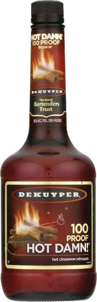 Dekuyper Hot Damn 100 Proof Cinnamon Schanpps Liqueur