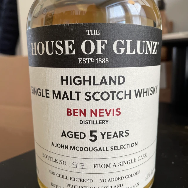 Ben Nevis 5 Years Old Single Cask  (The House Of Glunz barrel pick)
