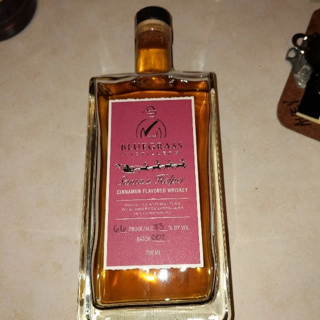 Bluegrass Distillers Santa's Helper Cinnamon flavored Whiskey
