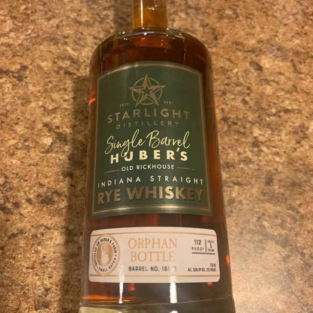 Starlight Single Barrel Huber's Old Rickhouse Rye (Orphan Bottle)
