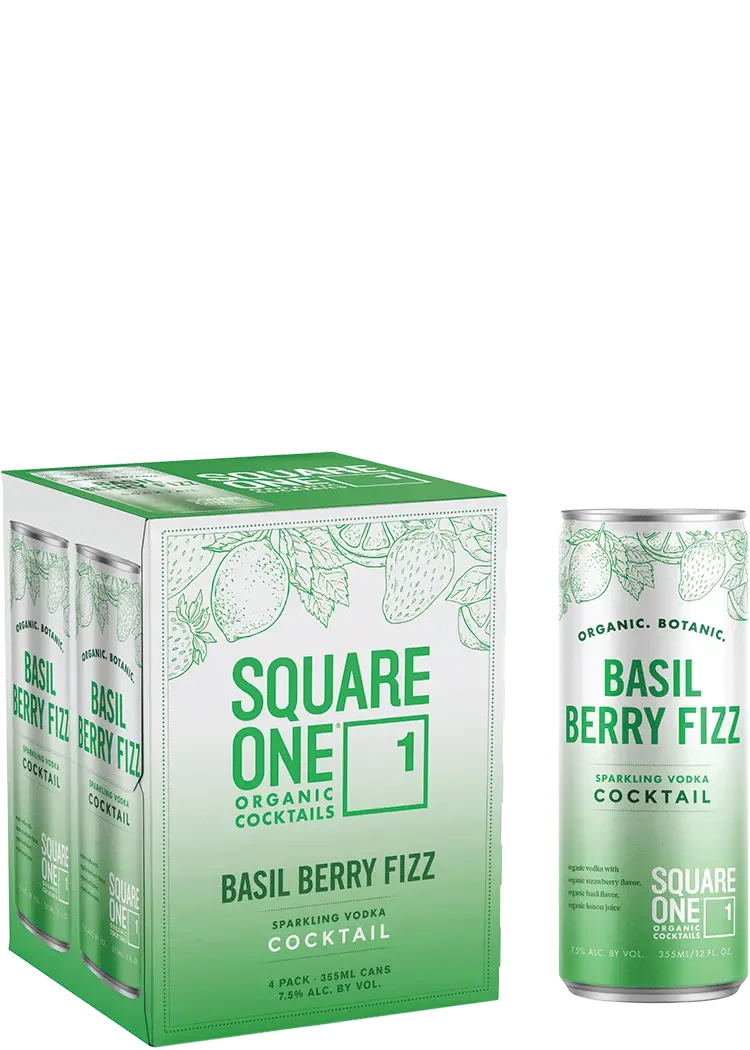 Square One Organic Cocktails Basil Berry Fizz
