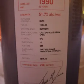 Bruichladdich Micro-Provenance Chateau Haut-Brion 1990