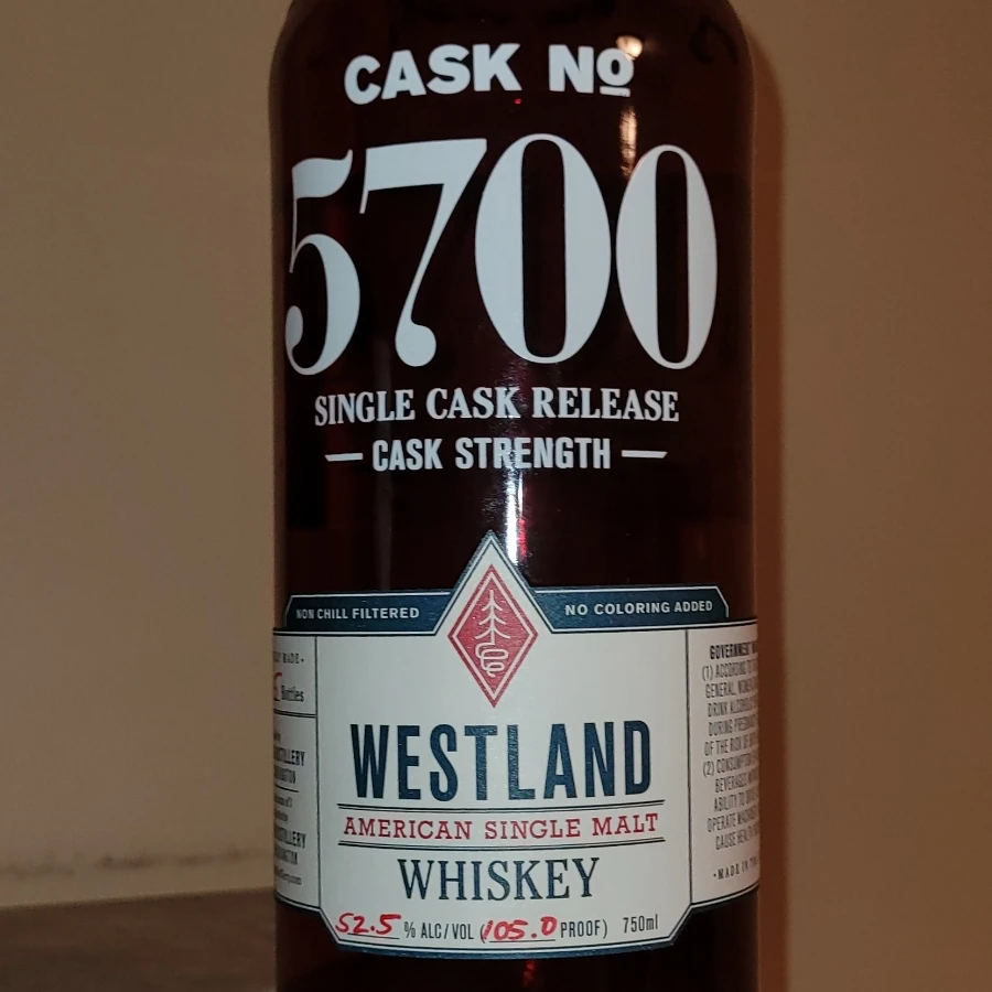 Westland American Single Malt - Single Cask #5700