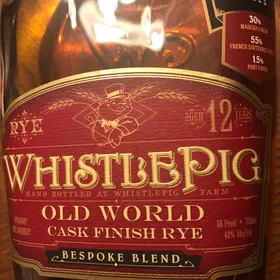 Whistlepig Old World Cask Finish Rye Bespoke Blend Madeira, French Sauternes, Port (Spec's)