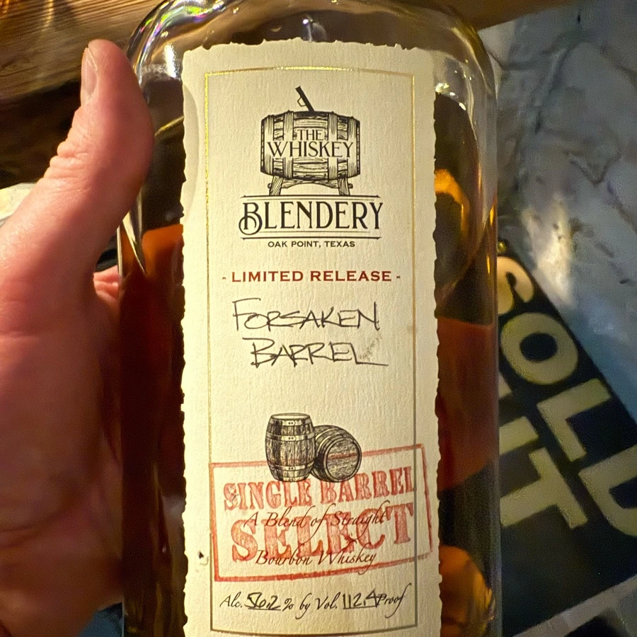 The Whiskey Blendery Limited Release Forsaken Barrel Single Barrel Select A Blend of Straight Bourbon Whiskey