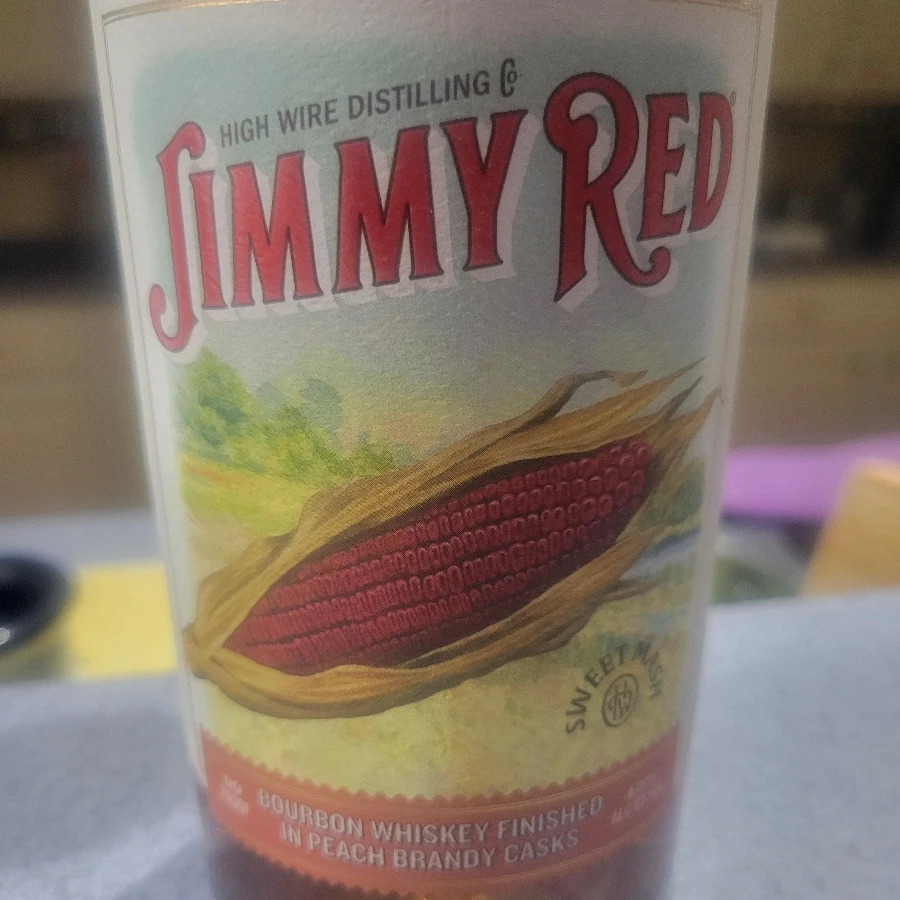 High Wire Jimmy Red Straight Bourbon Whiskey finished in Peach Brandy Casks