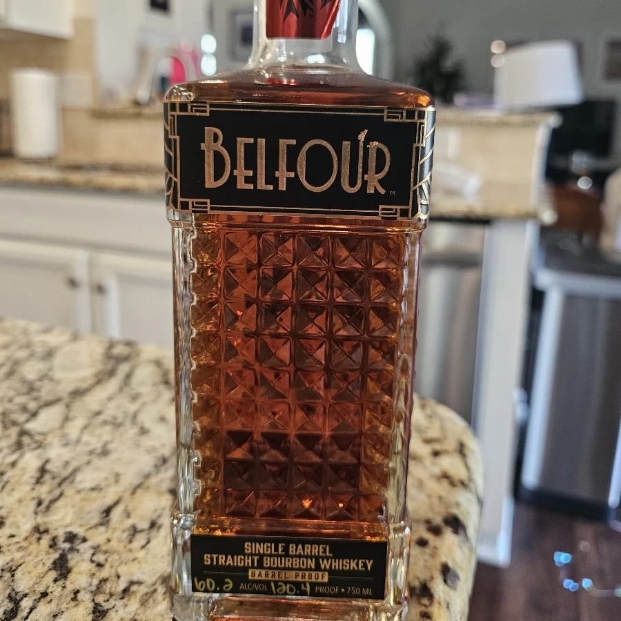 Belfour Single Barrel Straight Bourbon Whiskey Stateline Elite Barrel #7150 Bottle #186