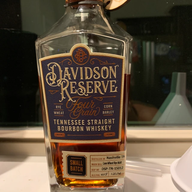 Davidson Reserve Barrel Strength Four Grain Tennessee Straight Bourbon